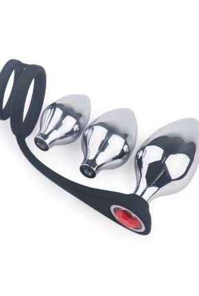 S-Hande Metal Anal Plug Seti ve Penis Halkas